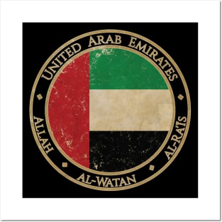 Vintage UAE United Arab Emirates Asia Asian Flag Posters and Art